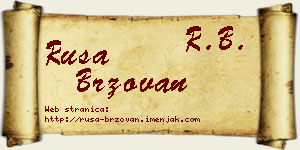 Rusa Brzovan vizit kartica